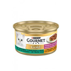 Gourmet Gold konz. kočka pašt. duš.králík a játra 85g